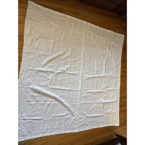 Vintage White Linen Floral Damask Square Tablecloth Elegant 70x69